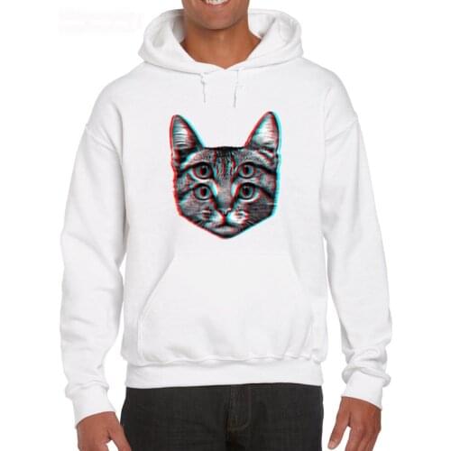 Cat Funny Retro Fashion Weird Trippy Cute Animal Joke Trend 2019 Men High Quality Nerd Hoodies Sweatshirts
