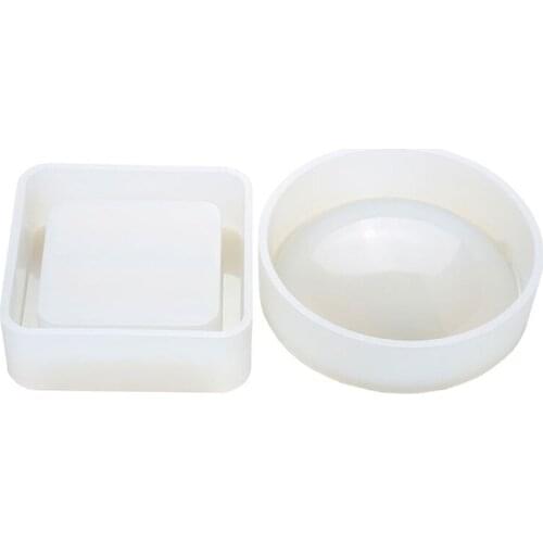N7MF 2 Pcs Resin Crystal Epoxy DIY Pot Mold Ashtray Coaster Casting Silicone Mould