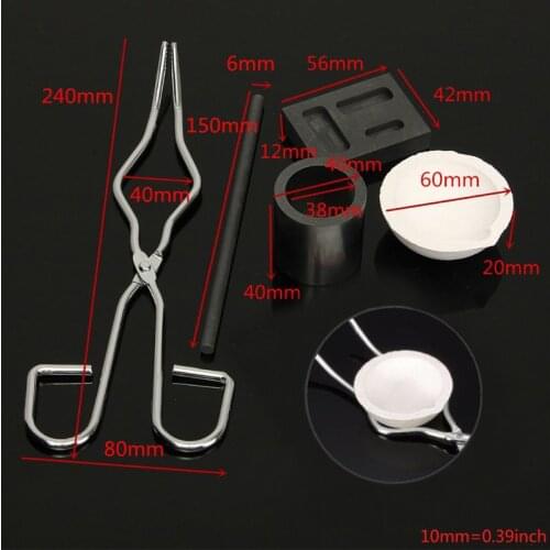 6pcs Graphite Crucible Set,Gold Silver Ingot Mold Set Jewelry Design Repair