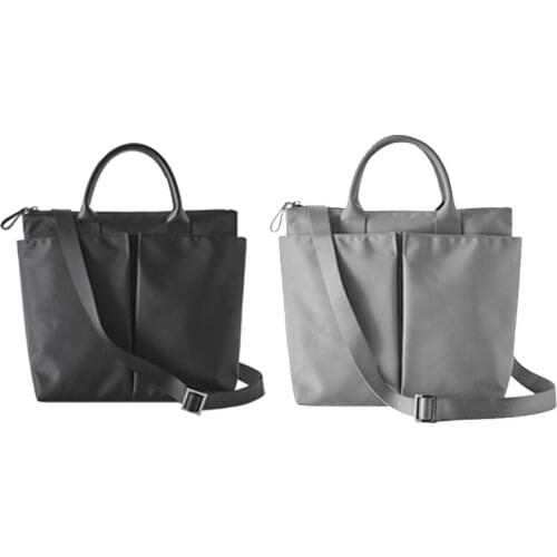 Nylon Briefcase Professional Portable Ladies Shoulder Bag Portable Document Bag Fashion Business Waterproof Bag Black