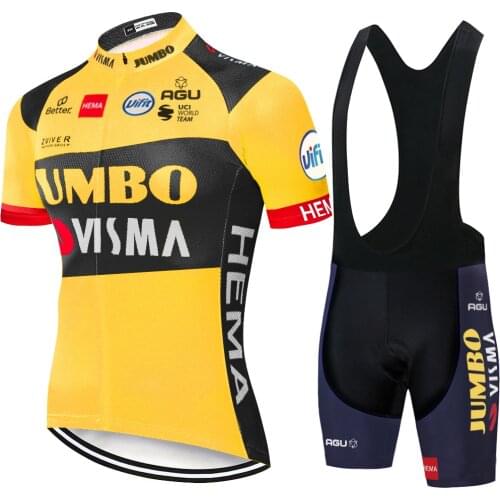 2021 new laser cut team Jumbo visma cycling clothing men maillot Racing cycling jersey set summer quick dry bike shirt