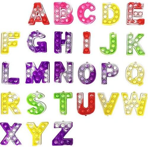 New 26 Letters Spelling Words Bubble Music Keychain Parent-Child Interactive Educational Toys Fidget Toys Poppits Bubble Toys