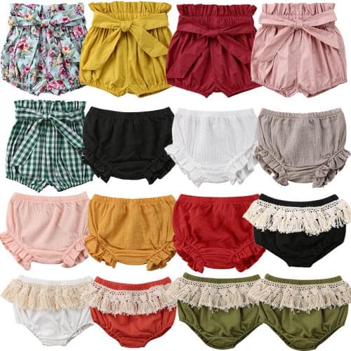 2018 Toddler Infant Baby Boy Girl Kid Tassel Solid Pants Shorts Bottoms PP Bloomers Summer Cute Panties