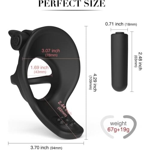 Rechargeable Silicone Vibration Lock Fine Ring Male Time-Lapse Masturbation Device Adult Erotic Sex Products