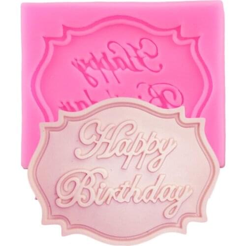 Happy Birthday Letters Silicone Mold DIY Party Cupcake Topper Fondant Cake Decorating Tools Chocolate Clay Candy Resin Mould