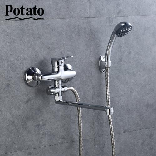 Potato Economic Type Cheap Bathroom Faucet With Handheld Wall Mounted hot and cold Water Bathroom Mixer Bath Shower Tap p21214