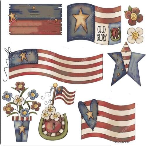 Flag Transparent Silicone Rubber Stamp Sheet Cling Scrapbooking DIY Cute Pattern Photo Album PaperCard Decor figure Stamp