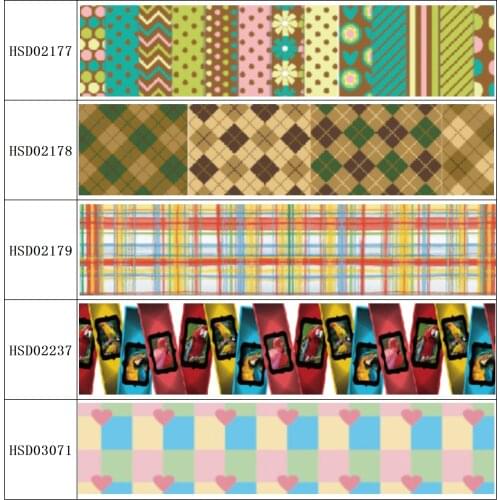 22MM 25MM 38MM 50MM 75mm Printed Pattern on Grosgrain Ribbon for diy ribbon