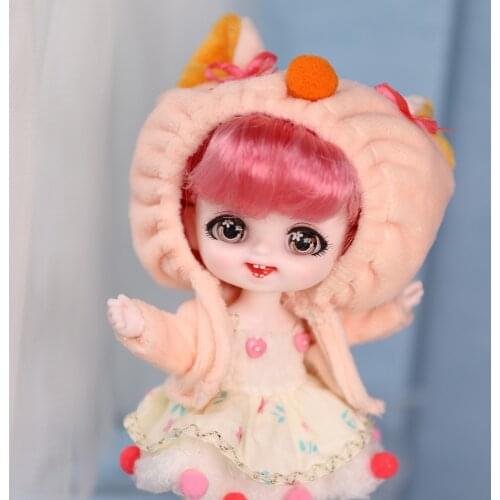 Dream Fairy 1/8 BJD Orange Cat 16CM Ball Jointed Doll Including Clothes Shoes Cute Makeup DIY Toys Pocket Doll for Girls