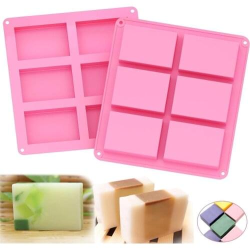 Silicone Pudding Candy Mold 6 Cavity Square Silicone Mold Supplies Craft Soap Soap Mould Decorating Handmade Candle Mold