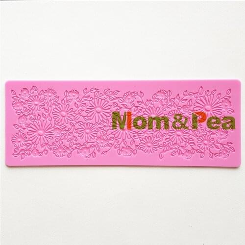 Mom&Pea GX235 Flower Silicone Lace Mold Cake Decoration Fondant Cake 3D Mold Food Grade Silicone Mould