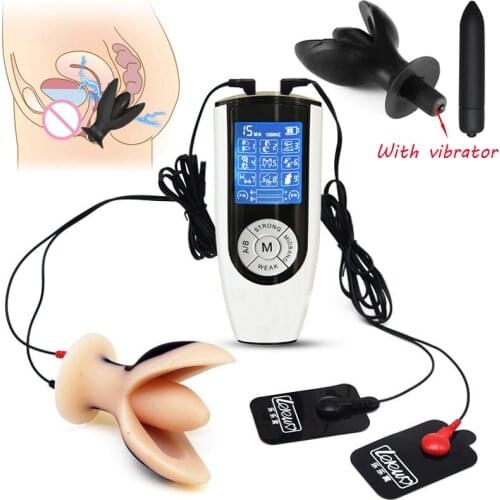 SM Strong Electric Shock Anal Vaginal Plug Dildo Vibrator Opening Butt Plug E-Stim Nipple Massage Pad Anal Dilator Adult Sex Toy