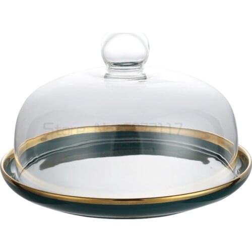 Try plate cake plate with cover shop with transparent glass cover bread dessert display tray try box fruit plate