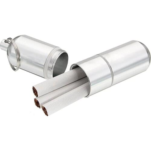 1pc Cigarette Capsule Case Aluminum Metal Cigarette Capsule Case Waterproof Pouch Camping Parts