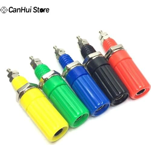 10pcs 4mm long Needle Terminal Test Socket Banana Stand Instrument Wiring Terminal Red Black Yellow Blue Green Connection
