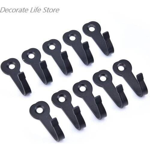 10pcs Key Hooks Hangers Black Wall Mounted Rustic Coat Bag Hat Hanger