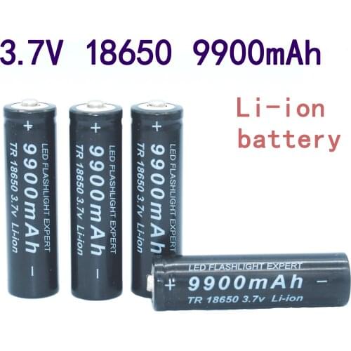 18650 bateria de alta qualidade 9900 mah 3.7v 18650 baterias li-ion bateria recarregavel para lanterna tocha + frete gratis