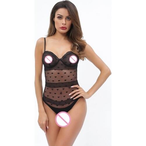 2019 New Sexy Lingerie Sexy Hot Erotic Teddy Bodysuit Women Lace Spaghetti Strap Chemise Underwear Langeri Porn Sex Costume