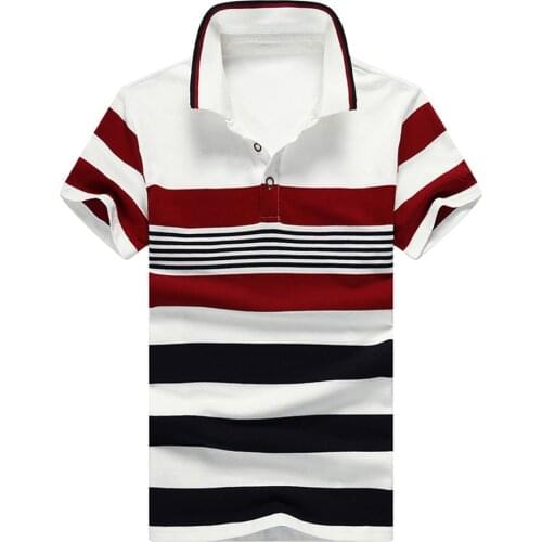 2020 new t-shirt mens stripe Lapel shirt slim mens casual T-shirt large mens t-shirt size m-4xl comfortable t-shirt