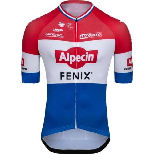 2021 ALPECIN FENIX TEAM NL CHAMPION ONLY SHORT SLEEVE CYCLING JERSEY SUMMER CYCLING WEAR ROPA CICLISMO WITH POWER BAND