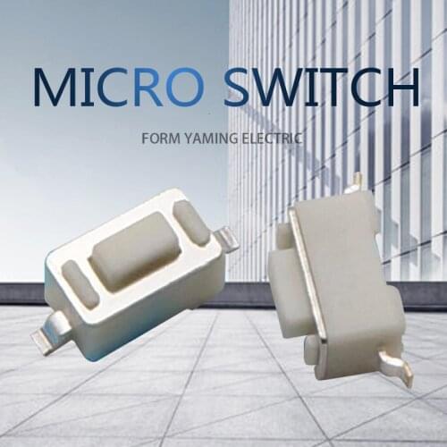 50pcs Tact Switch 2 Pins 3*6 4.3mm Micro Toggle Push Button Press Key Electrical Switches White