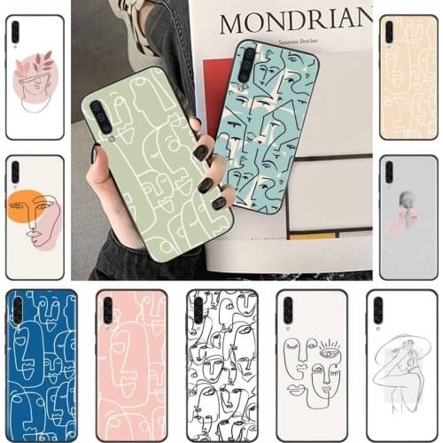 Abstract artistic face design Soft Phone Case Cover For Samsung A20 A30 30s A40 A7 2018 J2 J7 prime J4 Plus S5 Note 9 10 Plus