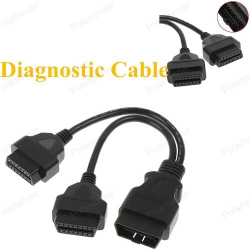 Car Diagnostic Cable 16 pin Male to dual Female ELM327 OBD2 Extension Cable Adapter Car Scanner Cable
