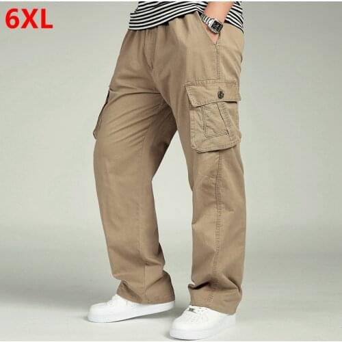 Spring and autumn men loose big size XL straight pants oversize elastic waist trousers casual pants men 6XL 5XL 4XL 3XL 2021