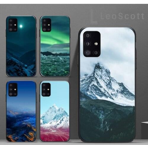 Natural scenery Snow mountain Phone Case For Samsung A32 A51 A52 A71 A50 A12 A21S S10 S20 S21 Plus Fe Ultra