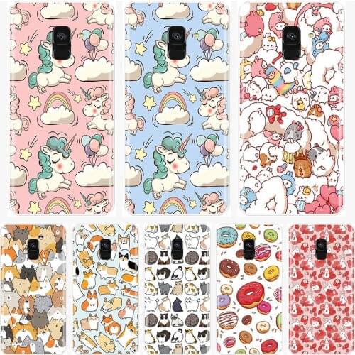Phone Case For Samsung Galaxy A3 A5 A7 2016 2017 Soft Silicone TPU Cute Unicorn Back Cover For Samsung A6 A8 Plus A9 2018 Cases