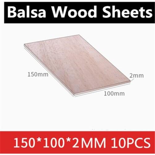 10pcs 150mm*100mm*2mm Balsa Wood Sheet Wooden Plate Model for DIY House Ship Aircraft Toys Boats