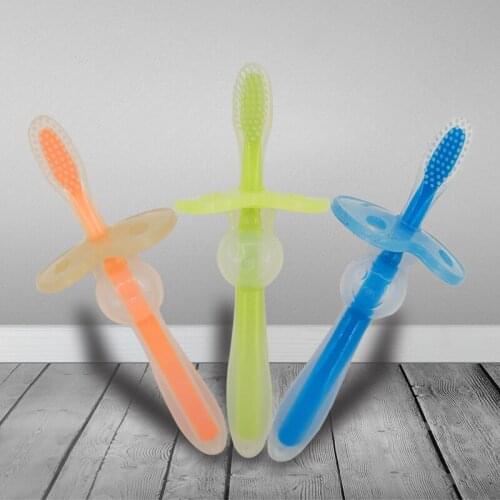 Baby Soft Silicone Teether Training Toothbrush Teeth Cleaning Tool For Boys&Girls Useful Safety Toddler Kids Bendable Brush
