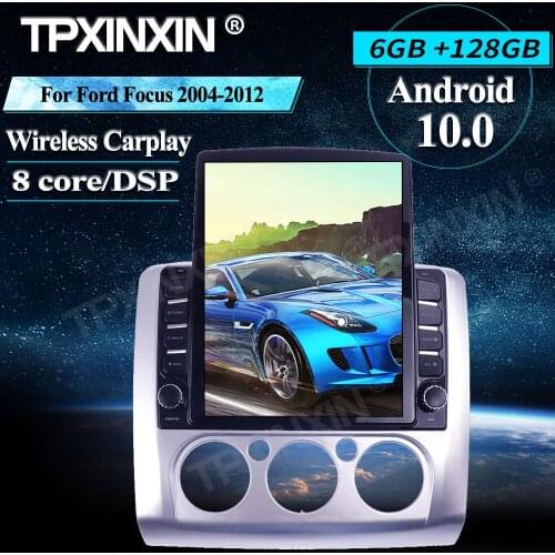 For Ford Focus 2004-2012 DSP Tesla Style Android 10.0 GPS Car Multimedia Player Headunit Audio Radio Navigtion Wireless Carplay