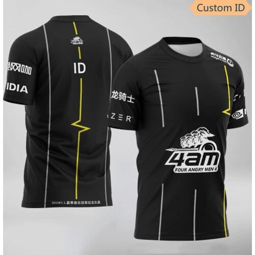 PUBG E-Sports Player Jersey Uniform 4AM Team Customized Name Fans Game T Shirt For Men Women Custom ID Tee Shirt