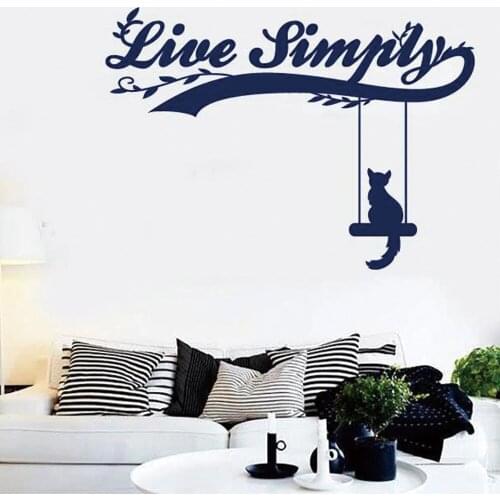 Creative The cat on the swing Sticker Waterproof Vinyl Wallpaper Home Decor For Kids Rooms Diy Home Decoration Removable Decor