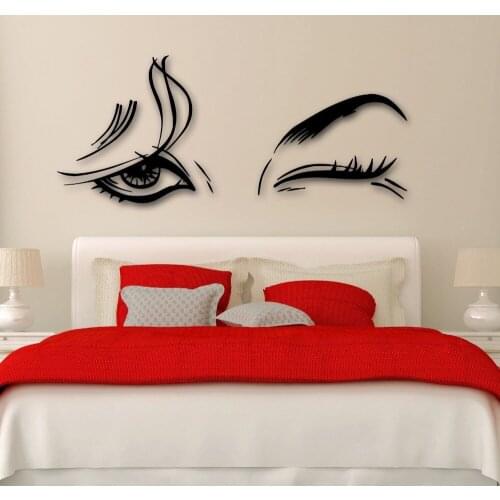 Hot Selling Pretty Female Eyes Wall Sticker Vinyl Decal For Bedroom Art Decoration Removable Wall Mural Y-384