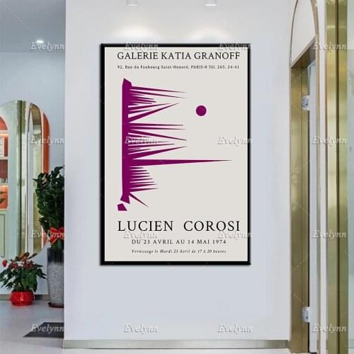 Lucien Corosi Exhibition Poster 1974 Abstract Minimalism Modern Home Decor Prints Wall Art Canvas Modular Pictures Gift
