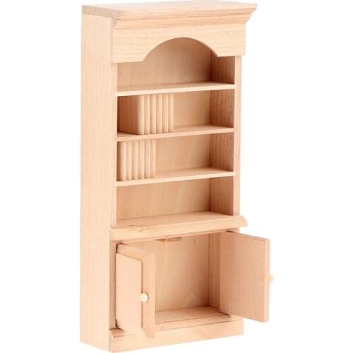 1pcs 1/12 Dollhouse Miniature Wooden Bookshelf Cabinet Model Furniture Accessories