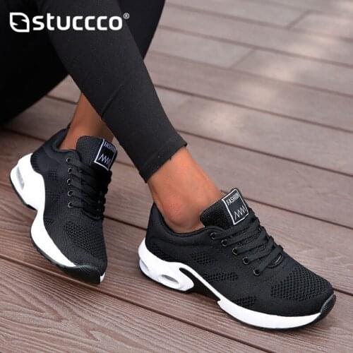 Fashion Women Lightweight Sneakers Air Cushion Ladies Trainers Basket Casual White Platform Sneakers Breathable Comfort