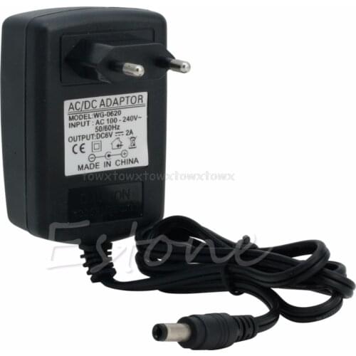 New Converter 100-240V to DC 6V 2A Power Supply Adapter Charger EU Plug Black S11 19 Dropship