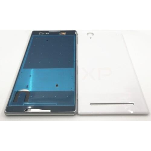 Original Full Housing For Sony Xperia T2 Ultra Middle Frame Plate Front Bezel Housing +Adhesive +Battery Back Cover