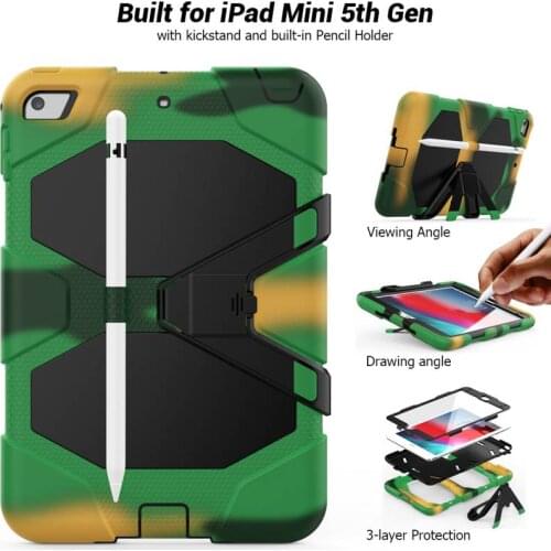 Shockproof Silicon PC Hybrid Stand Kids Safe Tablet Cover For IPad Mini 4 5 Case Funda Capa #S