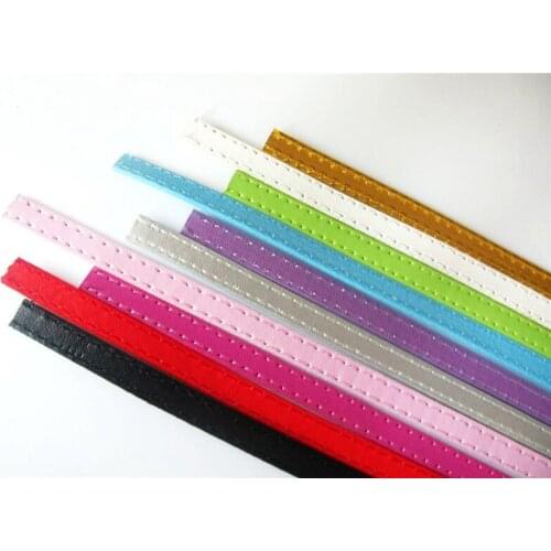 8mm Copy Leather PU Band Straps Belt Fit Handmade Key Chains Bracelets Jewelry 1m length DIY Strips Accessories Wholesale