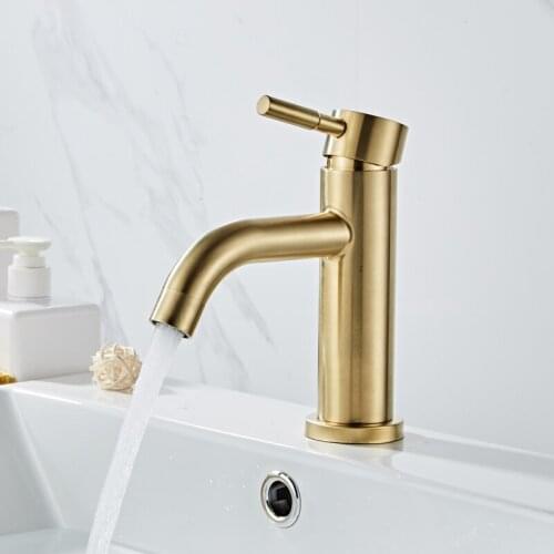 Bathroom Basin Faucet Gold Brushed Brass Mixer solid copper Luxury North Europe style Tap Sink Taps Basin Faucet