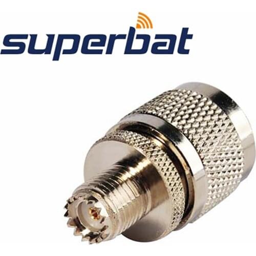 Superbat UHF PL-259 Male Plug to Mini-UHF Female Jack Straight RF Coaxial Connector to Component Adapter