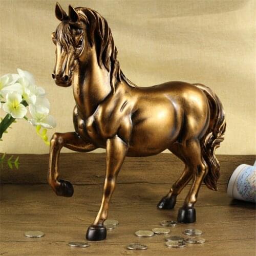 Vintage Horse Statues Figurines Ornaments Horses Crafts Money Boxes Home Decoration Accessories Creative Business Wedding Gifts