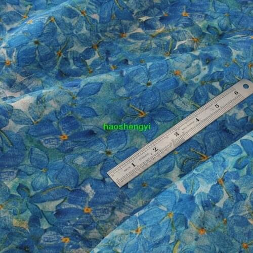 High-end custom soft blue ramie loose womens cheongsam fabric