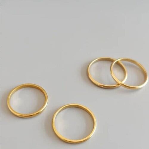 YUN RUO Titanium Steel 18K Gold Plated Joint Thin Woman Plain Ring Folded With Index Finger Pinky Tail Ring Jewelry Wholesale