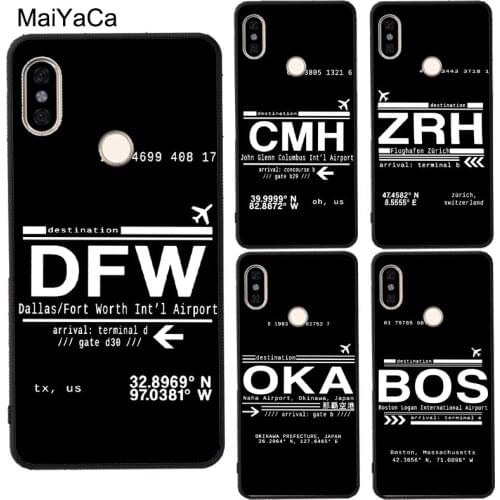 Airport Code Funny For POCO X3 F2 Pro Case For Redmi 9 9C 9A Note 8 9 Pro 7 9S 8T For Mi Note 10 Lite A3 9T