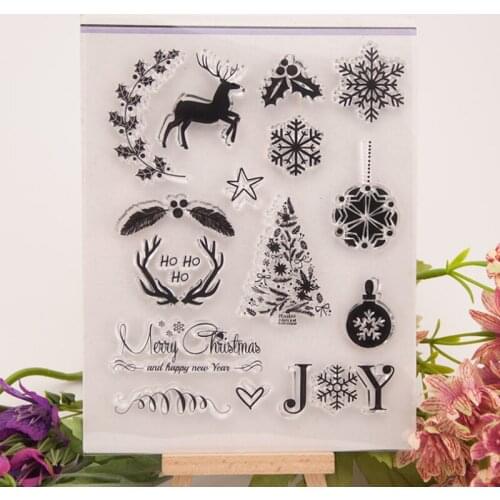 1pc Christmas Tree Transparent Clear Silicone Stamp Seal Cutting DIY Scrapbook Rubber Coloring Embossing Diary Decor Reusable